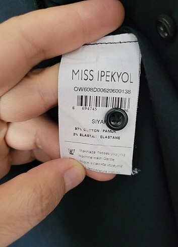 ipekyol Miss İpekyol siyah kol düğmeli gömlek 38