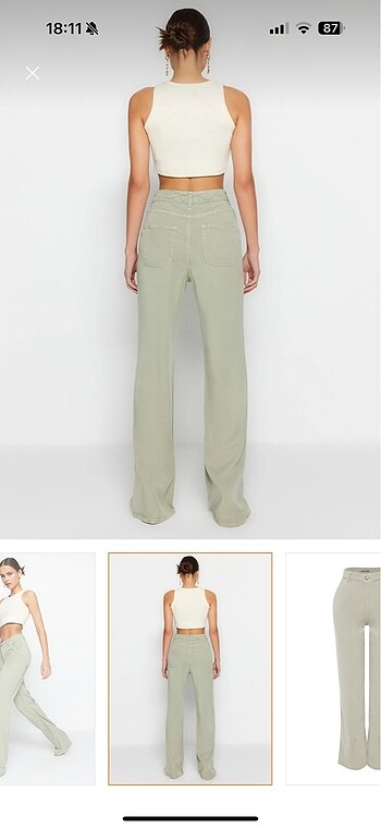 Trendyol & Milla TrendyolMilla mint tencel pantolon