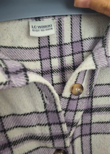 Mor Ekose Desenli Uzun Kollu Kadın Gömlek - Görsel 5