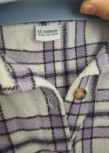 Mor Ekose Desenli Uzun Kollu Kadın Gömlek - Görsel 4