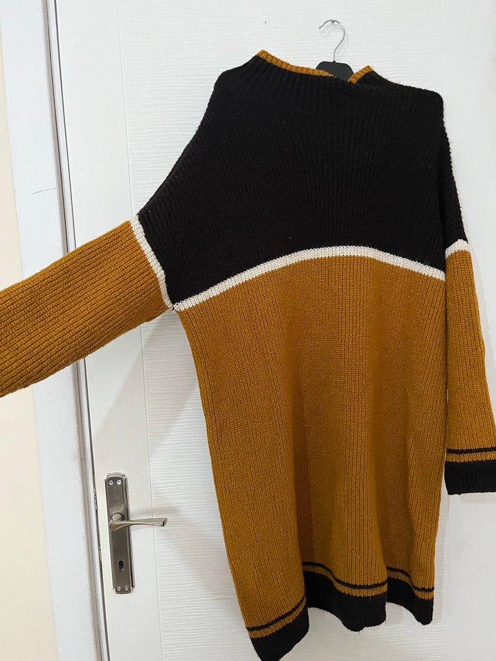 Kalın triko kumaş kazak - Görsel 4