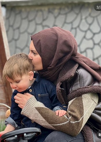 Kürklü Kahverengi Deri Kolsuz Biker Ceket - Görsel 2