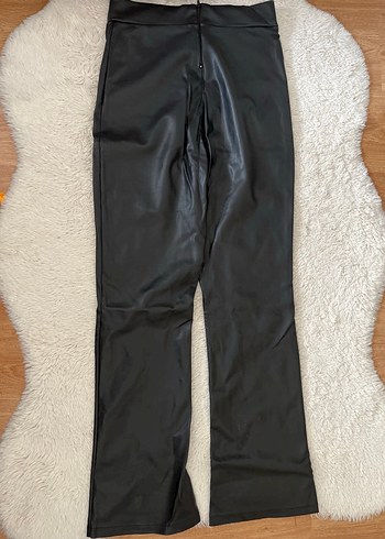 Deri Siyah Midi Kadın Pantolon - Görsel 4