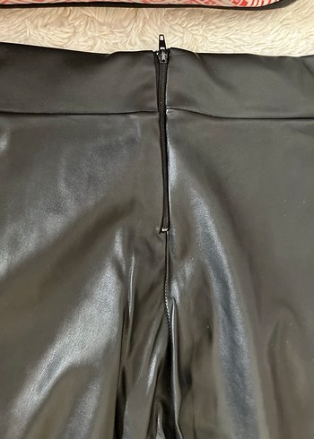 Deri Siyah Midi Kadın Pantolon - Görsel 5