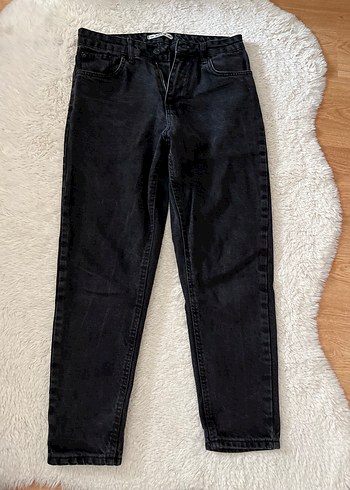 Siyah Midi Boy Kadın Denim Jean - Görsel 3