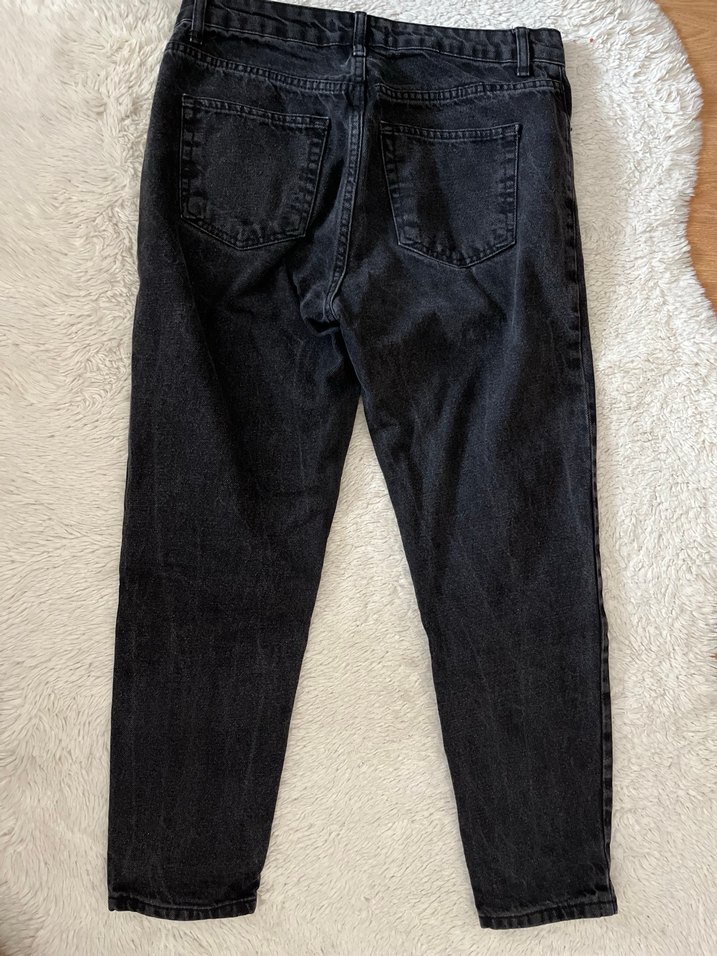 Siyah Midi Boy Kadın Denim Jean - Görsel 4