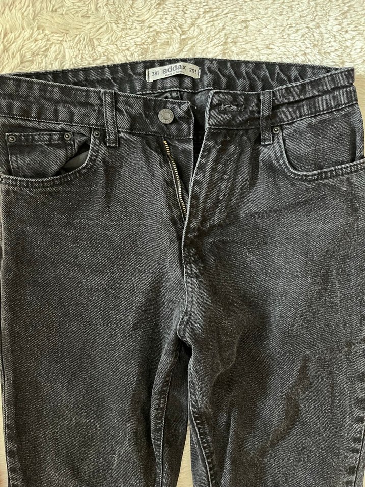 Siyah Midi Boy Kadın Denim Jean - Görsel 2