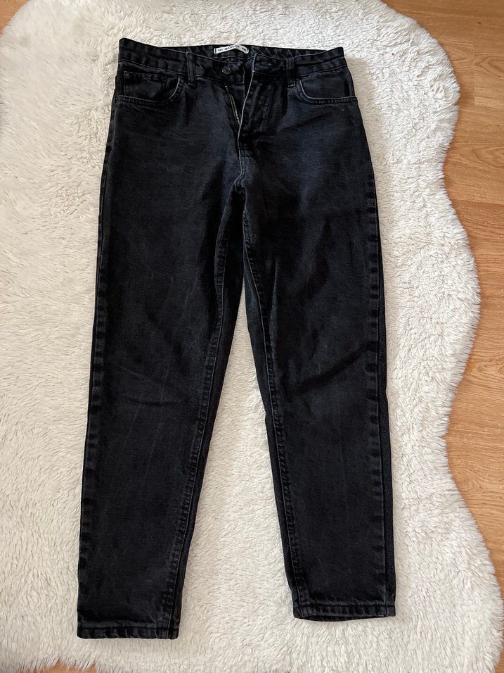 Siyah Midi Boy Kadın Denim Jean - Görsel 3