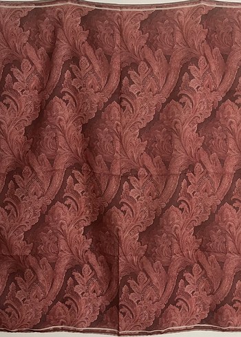 Bordo tonlarında klasik desenli şık eşarp - Görsel 6