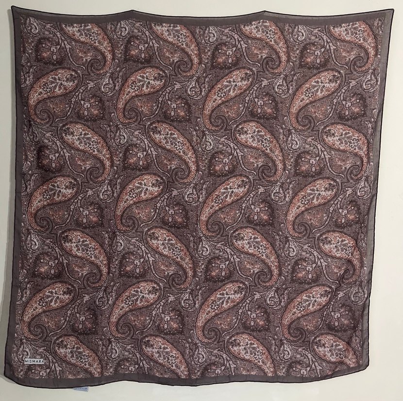 Mor tonlarında bohem tarz paisley desenli eşarp - Görsel 3