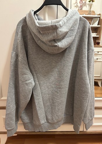 Mavi Gri Kapüşonlu Kadın Sweatshirt MAVİ Baskılı
