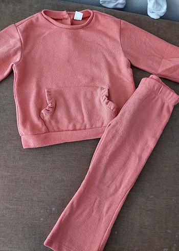 Pembe Bebek Kız Uzun Kollu Takım