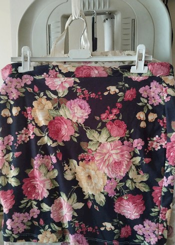 Pembe Çiçek Desenli mini etek - Görsel 2