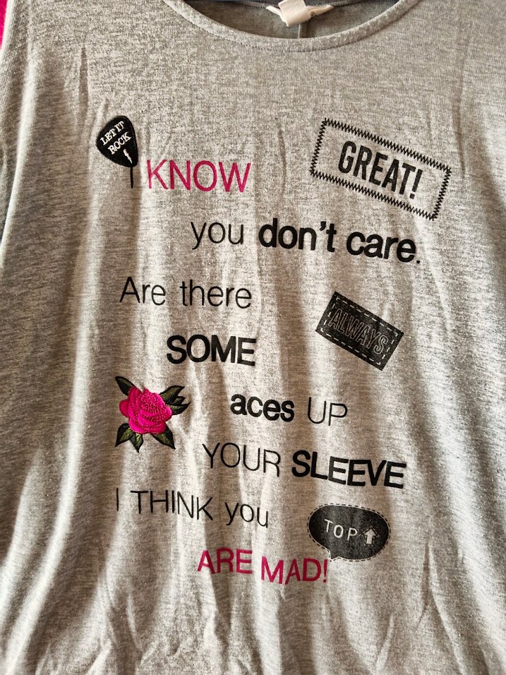 Gri swet Örme Pamuklu Uzun Kollu Tişört - Görsel 4