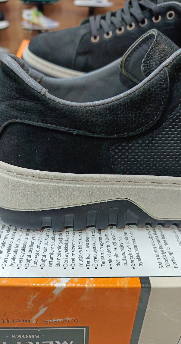 Siyah Gri hakiki deri Erkek Ayakkabı - Görsel 4
