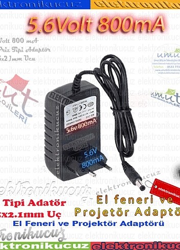 5.6v 800mA adaptör el feneri adaptörü 5.6 volt adaptör