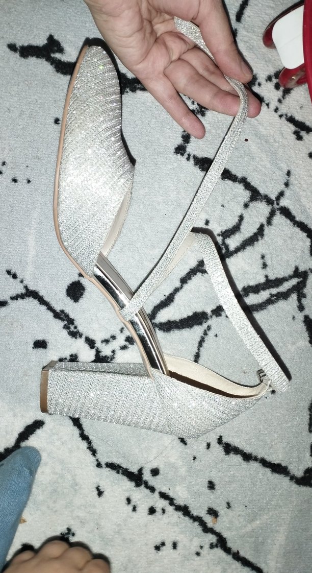 Gri Simli Topuklu Kadın Ayakkabı - Görsel 3