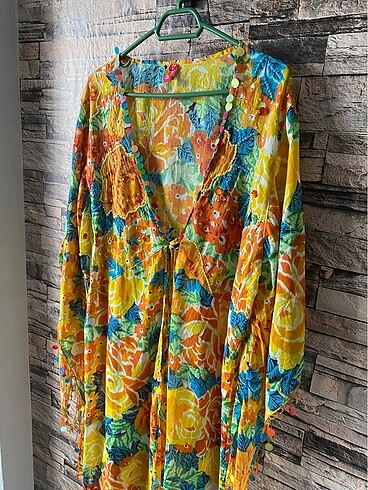 universal Beden Plaj Elbisesi Kimono