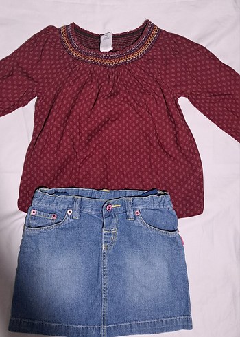LCW Kot Etek ve Bordo Nakışlı C&A Bluz