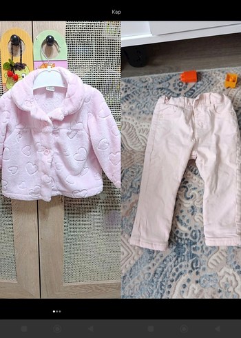 Pembe Nakışlı Uzun Kollu mevsimlik mon ve kışlık Pantalon