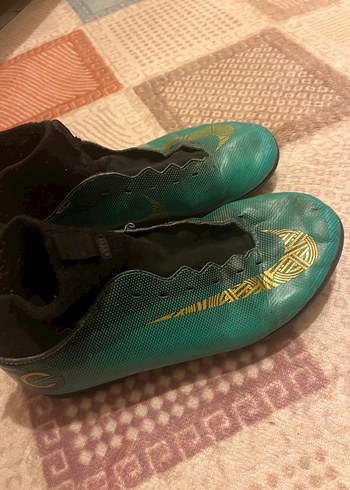 38 Beden yeşil Renk Koyu Yeşil Erkek Futbol Ayakkabısı Velcro