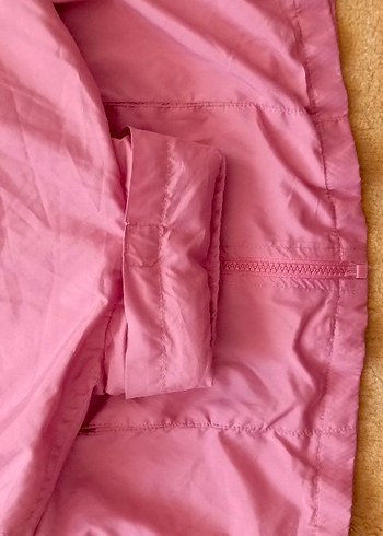Diğer Kız Çocuk Kapüşonlu Pembe Fermuarlı Yağmurluk