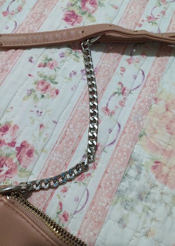 Bershka Bej Deri Kadın Çanta Fermuarlı