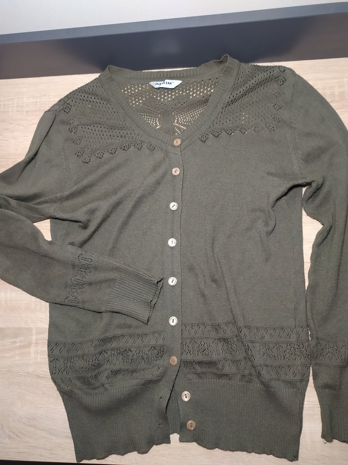 Gri V-Yaka Triko  Hırka - Görsel 3