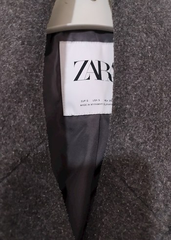 Zara Çift Düğmeli Antrasit Kaban - Görsel 4