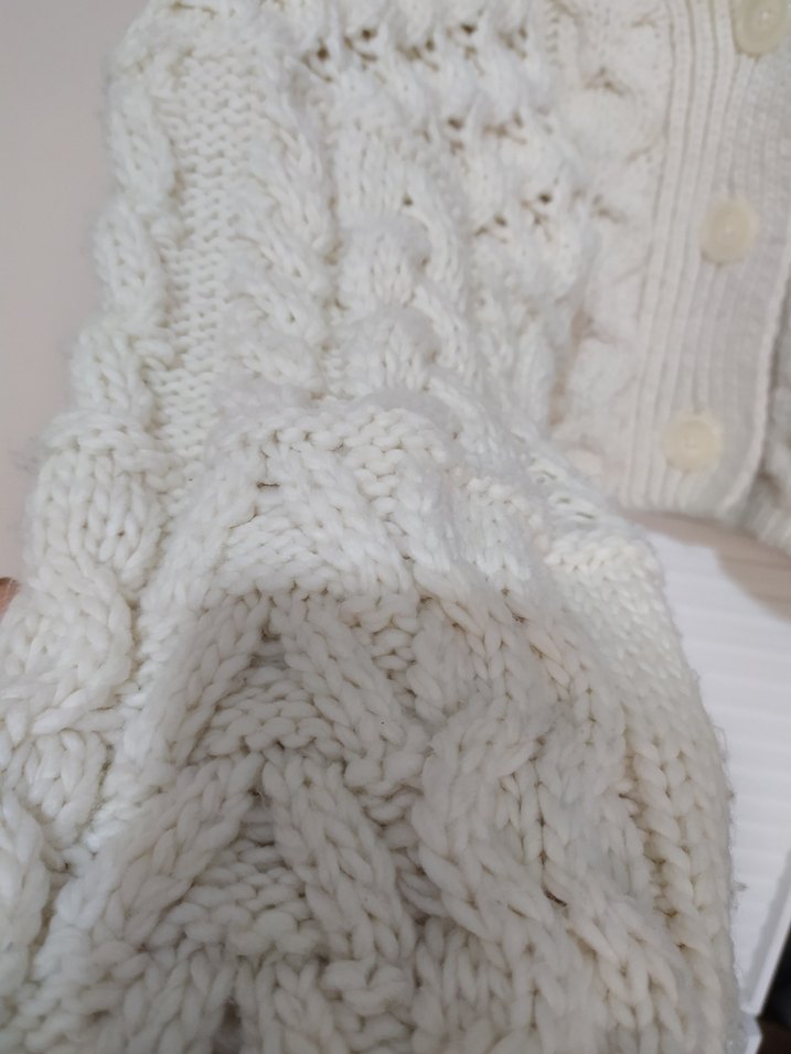 Zara Beyaz Örgü Midi Kadın Hırka - Görsel 3