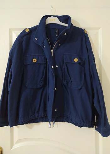 Zara Düğmeli Lacivert Midi Kadın Ceket - Görsel 2