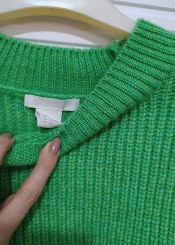 H&M Yeşil Örgü Kadın Kazak - Görsel 3