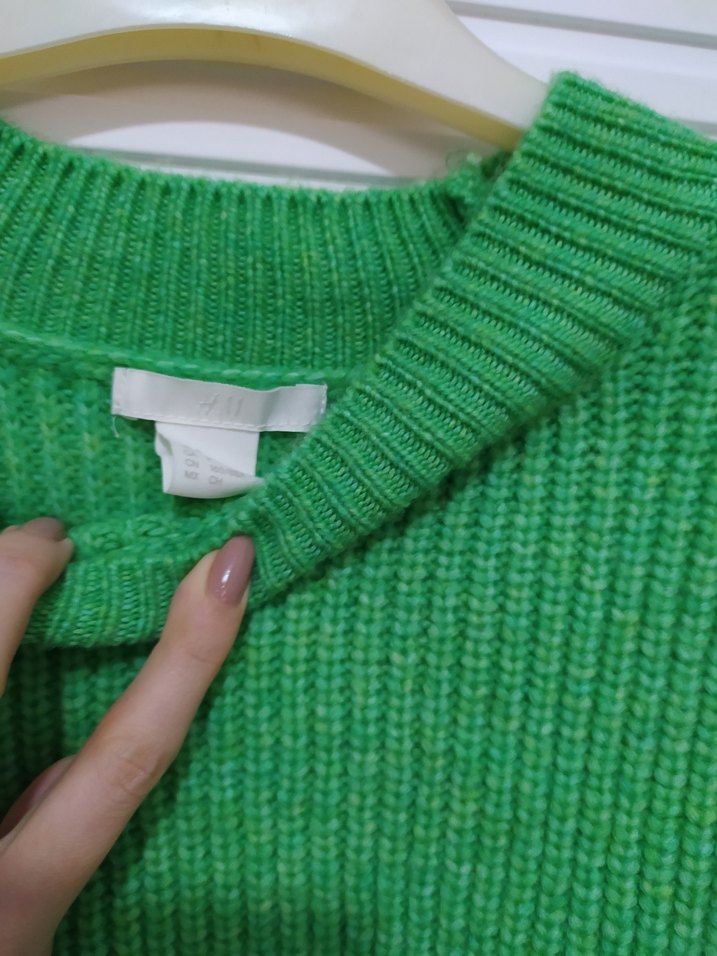 H&M Yeşil Örgü Kadın Kazak - Görsel 3