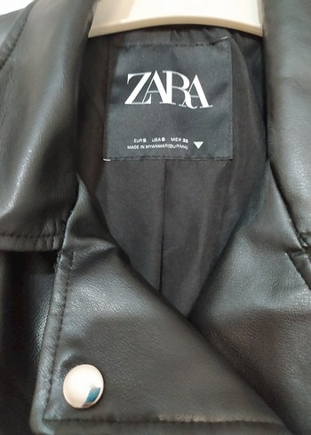 Zara Siyah Deri Biker Ceket - Görsel 2