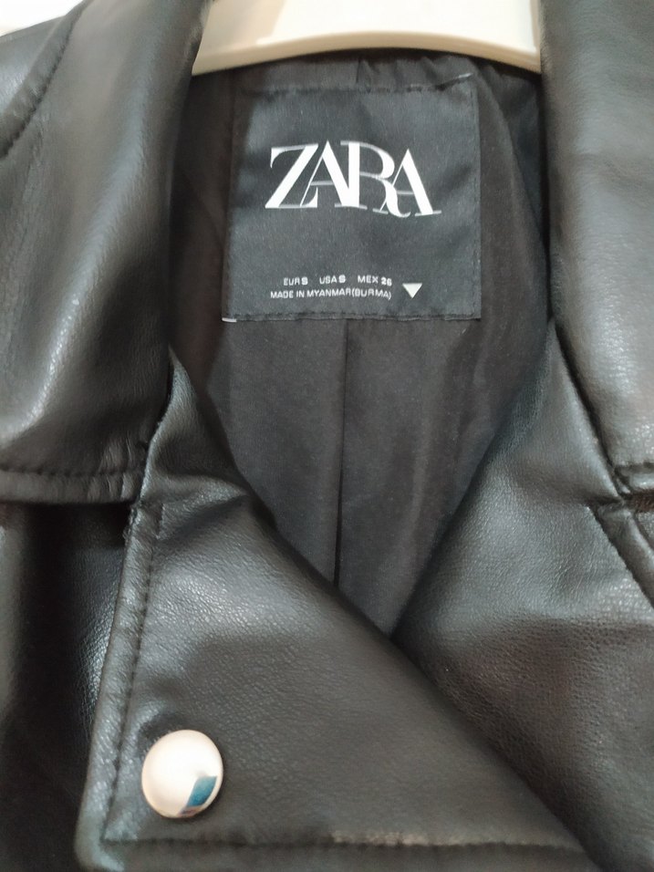 Zara Siyah Deri Biker Ceket - Görsel 2