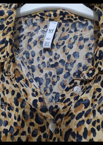 Leopar Desenli Kısa Kadın Gömlek - Görsel 2