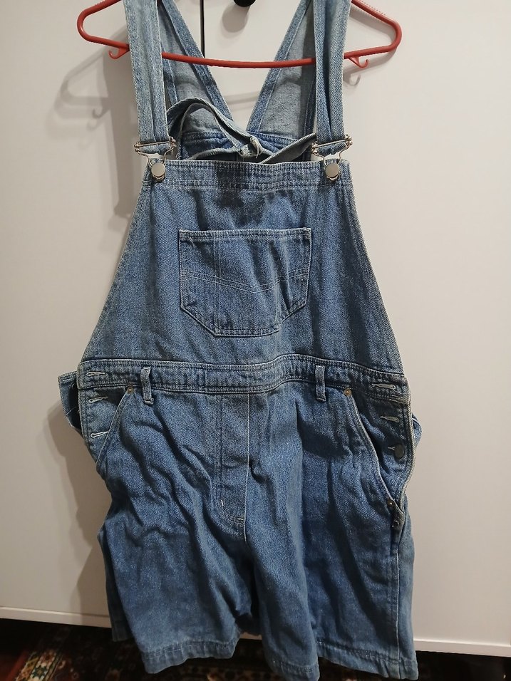 Kadın Mavi Denim Midi Askılı Tulum - Görsel 2
