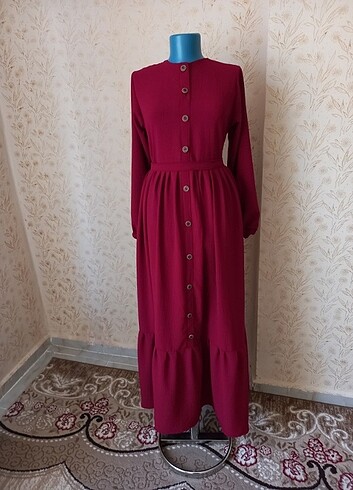 xl Beden bordo Renk Elbise