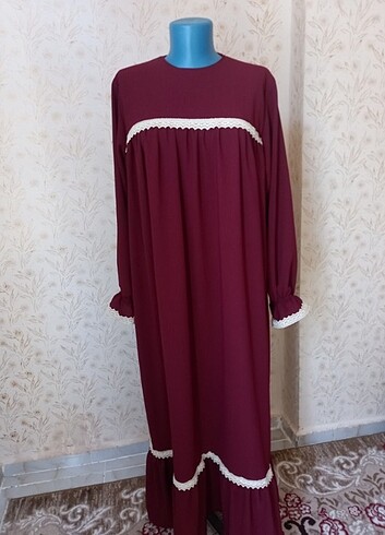 xl Beden bordo Renk Tesettür elbise