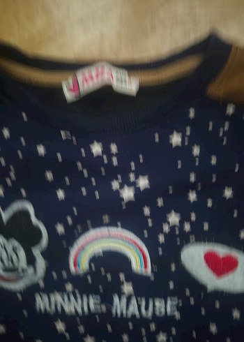 Kız Çocuk Gri Pamuklu Baskılı Uzun Kollu Tişört - Görsel 2