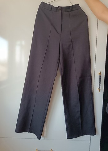 Gri Pilili Kadın Ofis Kumaş Pantolon 2. si bedava