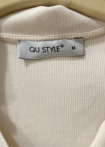 s Beden Bej polo yaka crop tişört