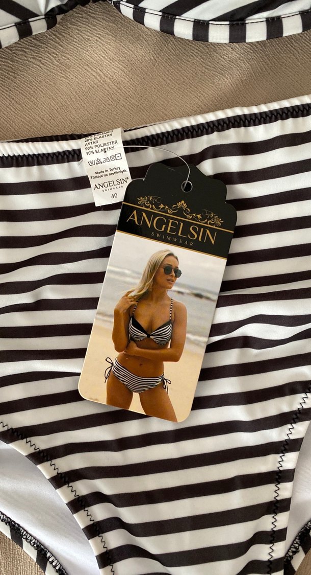 Siyah Beyaz Zebra Desenli Bikini Takımı - Görsel 2