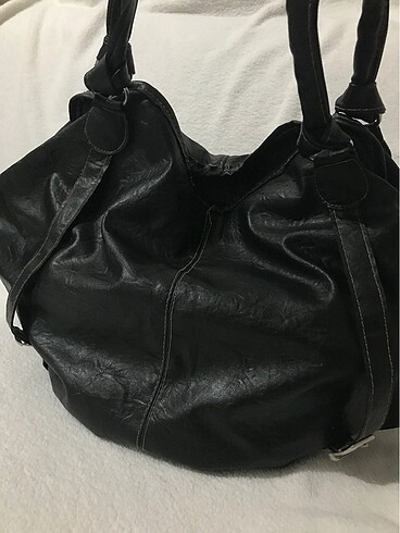 vintage siyah deri çanta