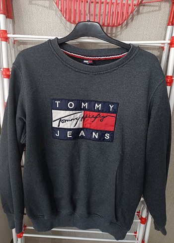 Tommy Jeans Gri Pamuklu Sweatshirt