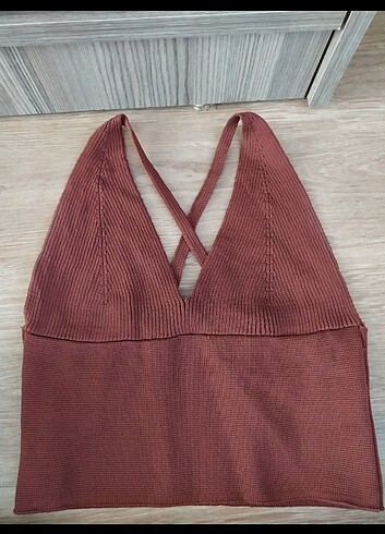 s Beden kahverengi Renk Trendyol crop
