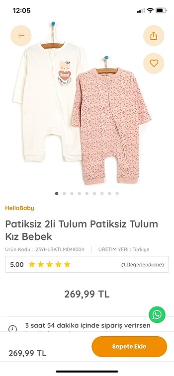 Kız çocuk 2 li tulum