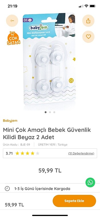 Bebek güvenlik kilidi