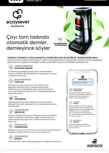Karaca Çaysever Robotea Pro Connect 4in1 çay makinesi. - Görsel 4
