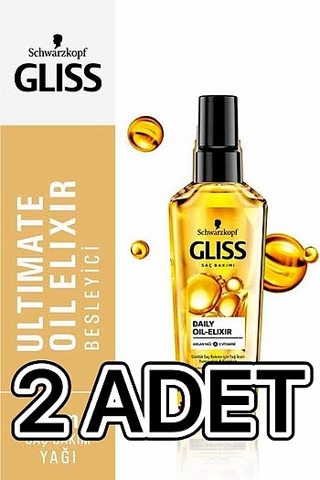 Gliss Daily Oil Elixir Saç Bakım Yağı 2 Adet Fiyatıdır.